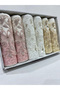 Laced Pearl Embroidered Boxed 6 Pieces 50X90 Hand and Face Towel Set