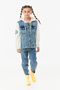 Embroidered Hooded Girl's Denim Jacket - 5