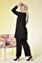 Women's Large Size Lower Top Hijab Double Ayrobin Suit Black - 7