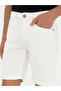 White Slim Fit Cotton Blended Jean Shorts 50285368-Vr013 - 6
