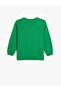 Dinosaur print crew neck long sleeve fleece sweatshirt - 2