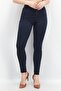 Women Skinny Fit Plain Stretchable Skinny 32 Length Jeans, Navy Blue