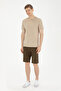 Men's Regular Fit Crew Neck Light Khaki T-Shirt 50281052-Vr183 - 4