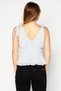 Women V-Neck Sleeveless Allover Print Crop Top, Lavender - 2