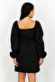 Women Plain Mini Casual Dress, Black - 2