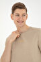 Men's Regular Fit Crew Neck Light Khaki T-Shirt 50281052-Vr183 - 2