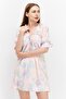 Women Floral Print Mini Dress, Multicolor