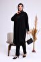 Long Sleeve Large Size Women's Sequin Hijab Tunik Black - 6