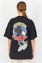 Women Crew Neck Short Sleeves Graphic Print T-shirts, Black - 2