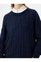 Oversize Sweater Crew Neck Knitwear Textured Hair Knit - 5