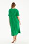Women's Plus Size Vertical Embroidery Knitted Green Dress - 5