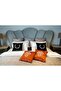 H Car Embroidered Cushion Cover Tile-Ecru - 2