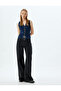 Loose Jeans with Double Waist Detail, Buttoned, Washed - Loose Straight Fit Jean - 2