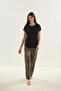 Women's Long Sleeve Lace Detailed Viscose Black Pajamas Set 16033