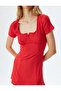 Mini Square Neck Off Shoulder A-Line Dress - 5