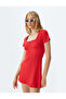Mini Square Neck Off Shoulder A-Line Dress - 2