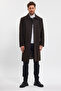 Men's Dark Brown Long Regular Fit Cashew Coat