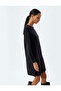 Mini Dress with Cuffs, Long Sleeves, Round Neck, Cotton - 2
