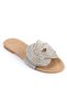 Anwen Women's Slippers with Interlocking Silver Stones and Straw - 2