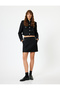 Mini A-Line Tweed Skirt with Pockets and Pearl Button Detail