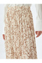 Asymmetrical Patterned Midi Length Pleated Skirt - 5