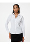 Long Sleeve Collar Color Contrast Detail Poplin Shirt - 3