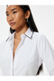 Long Sleeve Collar Color Contrast Detail Poplin Shirt - 2