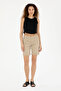 Women's Light Khaki Woven Shorts 50281722-Vr183 - 3