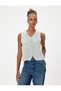 Crop Knitwear Vest Buttoned V-Neck - 3