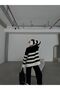 Striped Color-blocked Soft Textured Sweater Trousers Top-bottom Knitwear Winter suit - 5