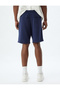 Sports Shorts Oversize Slogan Printed Pocket Detailed Cotton Blend - 4