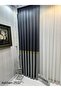 Nivemeshome Aslıhan Anthracite- Gold Ft632116 2501 1/3 Close Pleated Background Curtain Apm