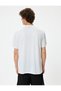 Basic Crew Neck Short Sleeve Slogan Printed Sports T-Shirt - 4