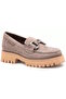 D25Ka-3175 Mink Nubuck Leather Women's Loafer Shoes