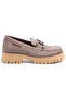 D25Ka-3175 Mink Nubuck Leather Women's Loafer Shoes - 2