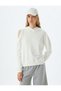 Oversize Sweatshirt with Hood and Window Detail, Long Sleeves - 3