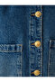 Denim Jacket with Pocket Detail, Buttoned Round Neck, Slim Fit, Cotton - 6