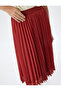 High Waist Midi Pleated Skirt - 5