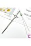 Jade Stone Pendant Tipped Sword Design Metal Hair Bun Clip 20cm - Stylish Gothic Boho Stick Bun Clip