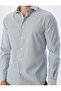 Slim Fit Shirt with Half Italian Collar, Long Sleeves, Cotton Blend - 5