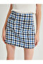 Tweed Mini Shorts Skirt with Applique Double Pocket Detail - 5