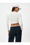 Crop Cardigan Zipper Shirt Collar Asymmetrical Cut Slim Fit - 4
