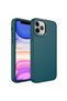 Silicone Zore Luna Case with Metal Frame and Push Button Design Compatible for iPhone 12 Pro Max-Dark Green