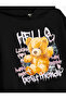 Hooded Sweatshirt with Teddy Bear Print and Slogan Theme - 3