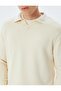 Polo Collar Sweatshirt Basic Long Sleeve Cotton - 5