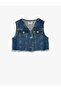 Biker Jacket Double-Breasted Collar Sleeveless Cotton