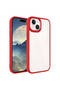 iPhone 15 Plus Compatible Zore Chrome Case-Red