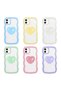iPhone 11 Compatible Colorful Heart Figured Zore Ponchik Case-Blue - 2