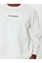 Slogan Embroidered Sweatshirt Basic Textured Crew Neck Long Sleeve - 5