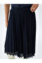 High Waist Midi Pleated Skirt - 5